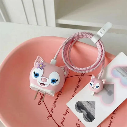 Iphone Charger Case Cover - Lina Bell - 4 Piece Set (With Wire Protector)