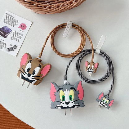 Iphone Charger Case Cover - Tom - 4 Piece Set (With Wire Protector)