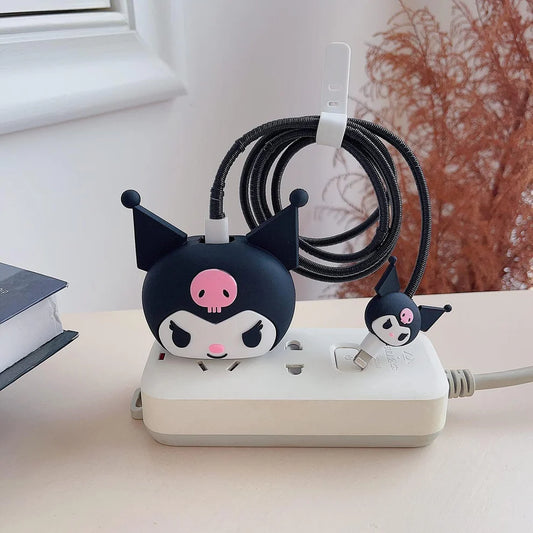 Iphone Charger Case Cover - Kurumi - 4 Piece Set (With Wire Protector)