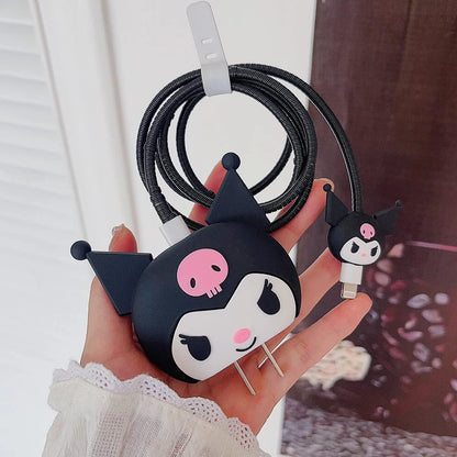 Iphone Charger Case Cover - Kurumi - 4 Piece Set (With Wire Protector)