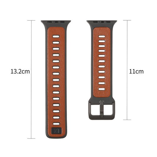 FusionBand Dual-Tone Leather Silicone Strap for Apple Watch – (44–49mm) |  India